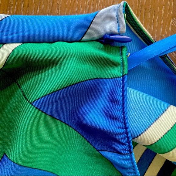 NWT RALPH LAUREN Blue Geometric Halter Top #EE0338 - Picture 8 of 13